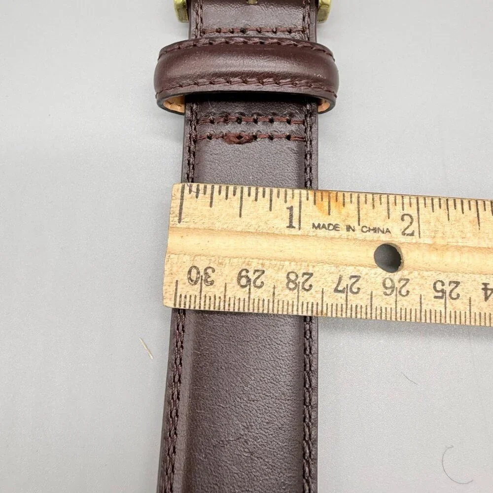 Lands' End Men's Dress Belt Sz 38 Glove Dark Brown Cowl Leather 472993 Classic